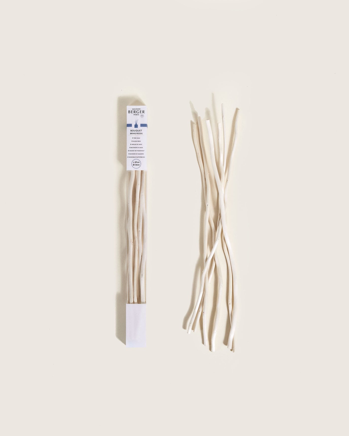 Cofre con 6 varillas de sauce 27 cm