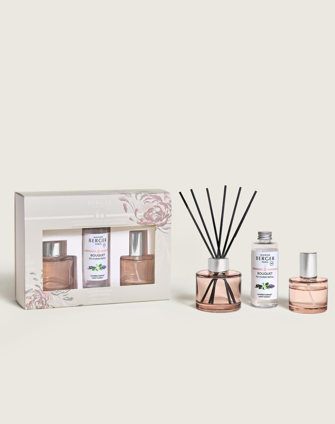 Dúo mini bouquet & spray ambientador Ophelia Lumière Florale