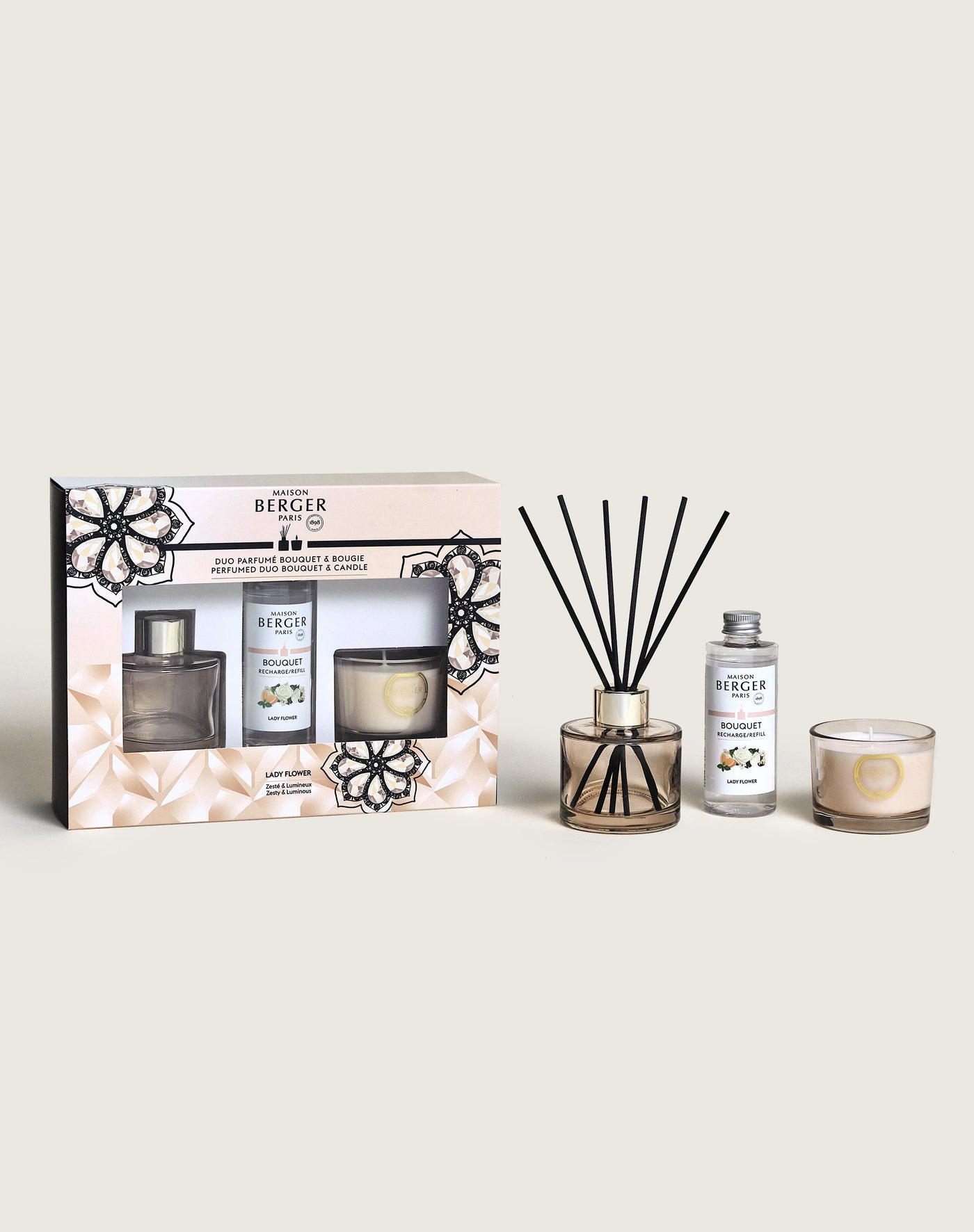 Dúo mini Bouquet & Vela Eternity Nude