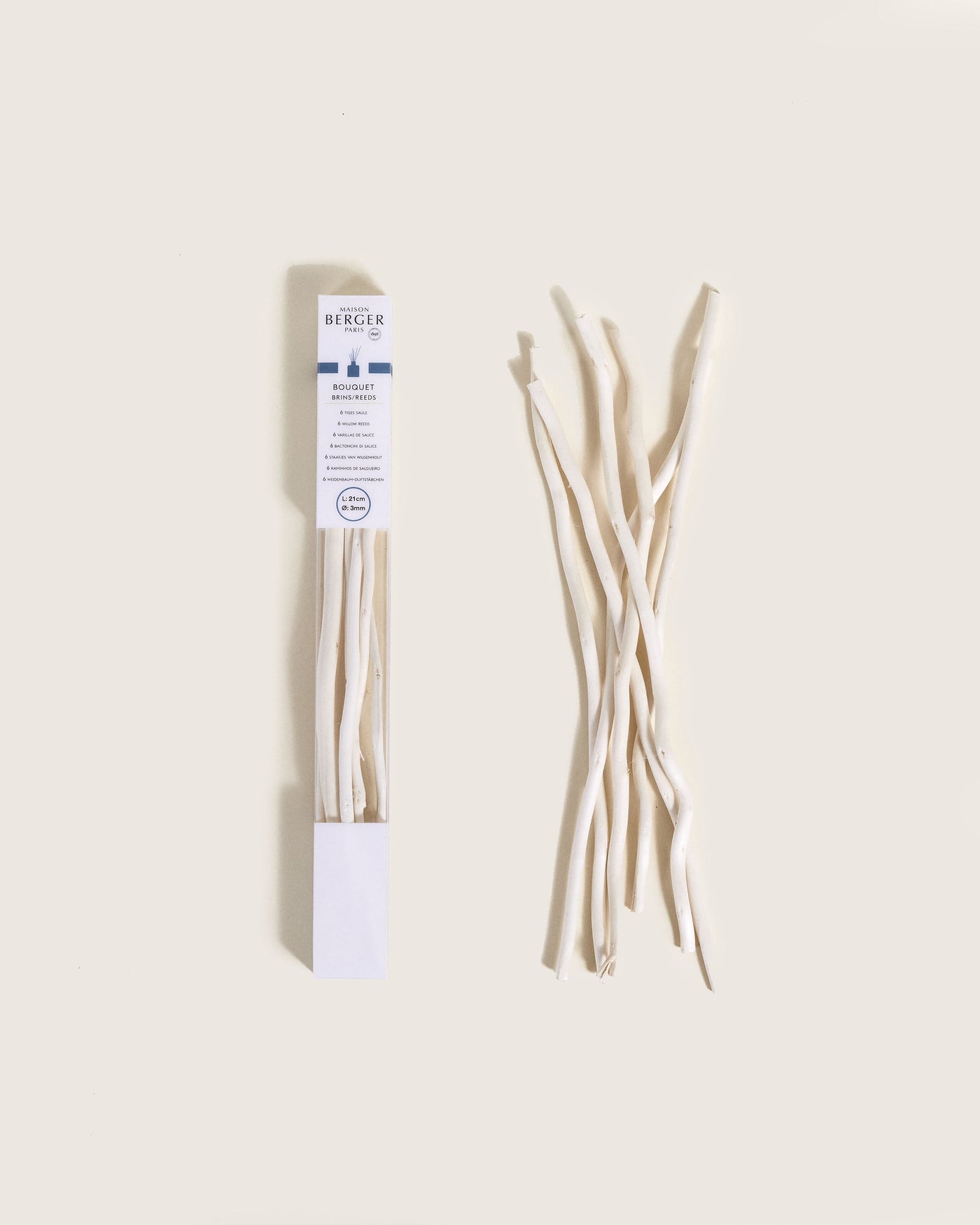 Cofre con 6 varillas de sauce 21 cm