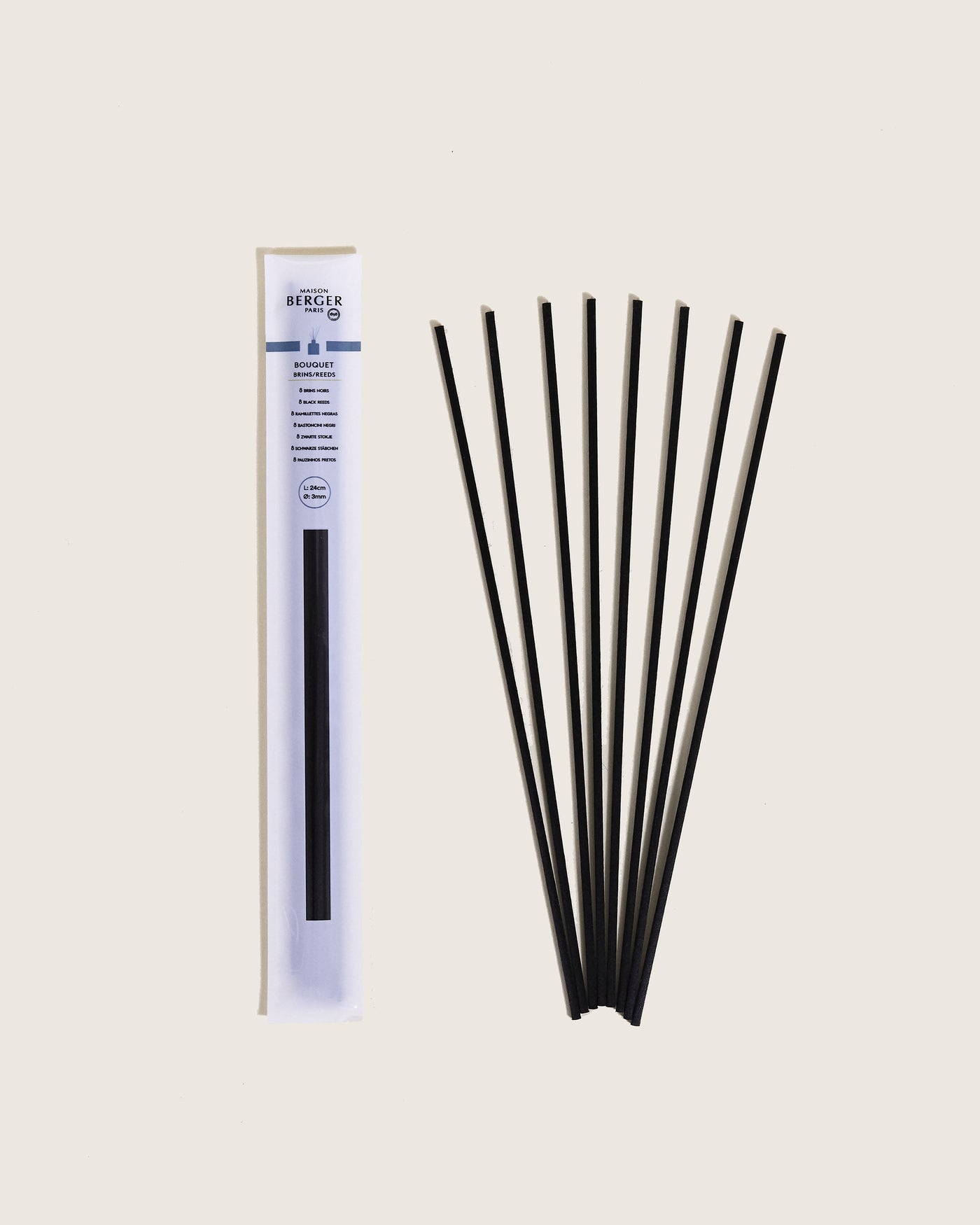 Cofre con 8 varillas negras 24 cm