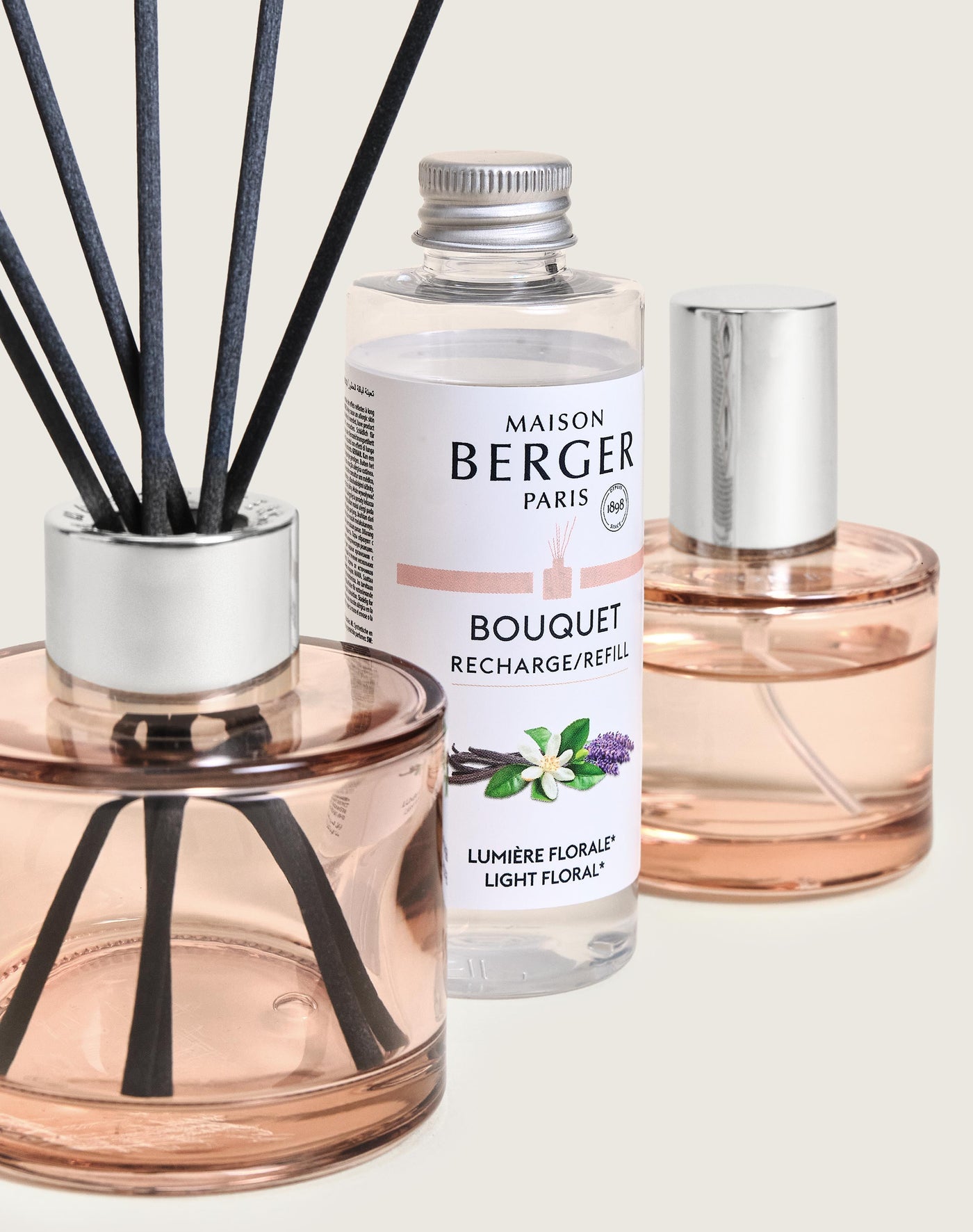 Dúo mini bouquet & spray ambientador Ophelia Lumière Florale
