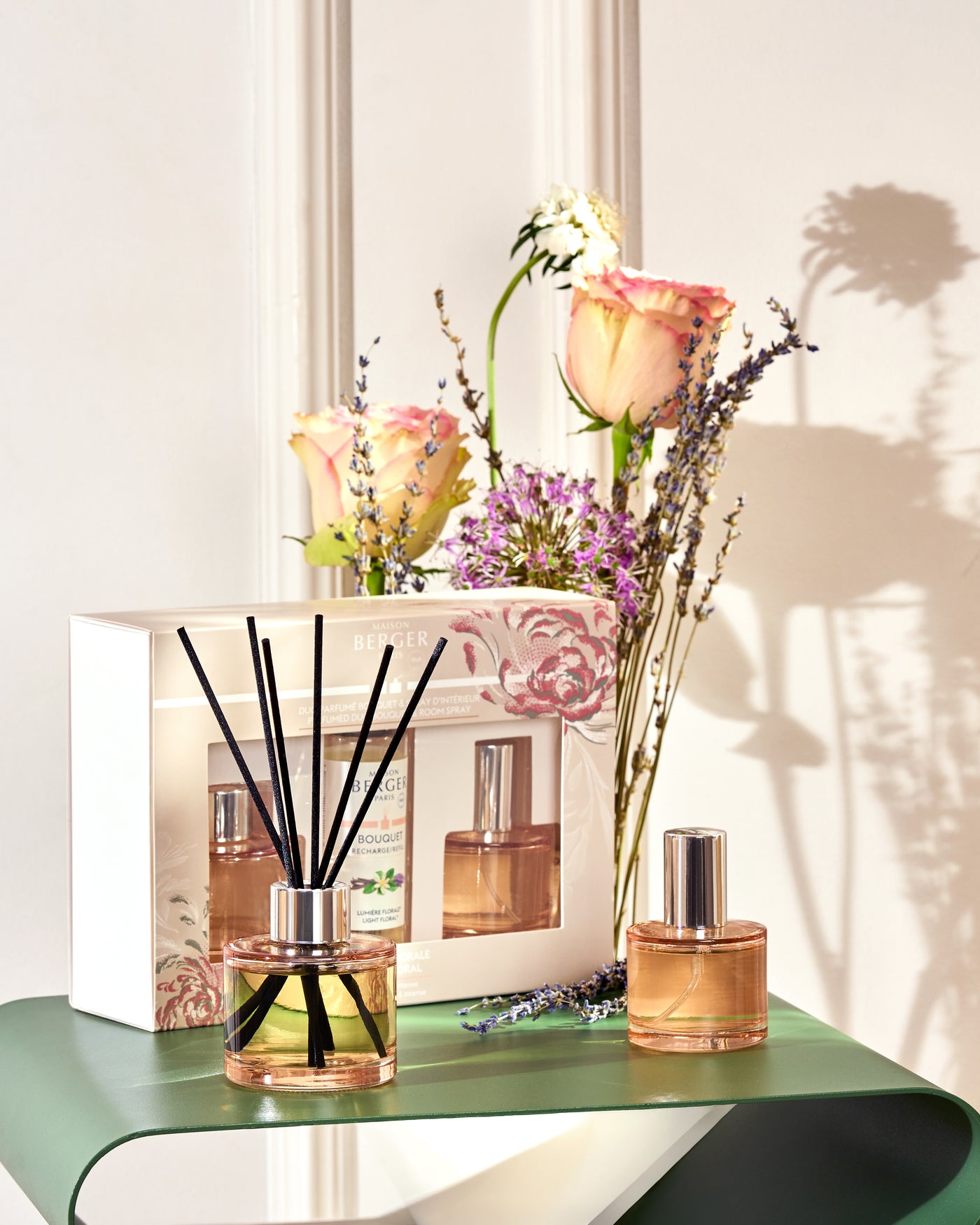 Dúo mini bouquet & spray ambientador Ophelia Lumière Florale