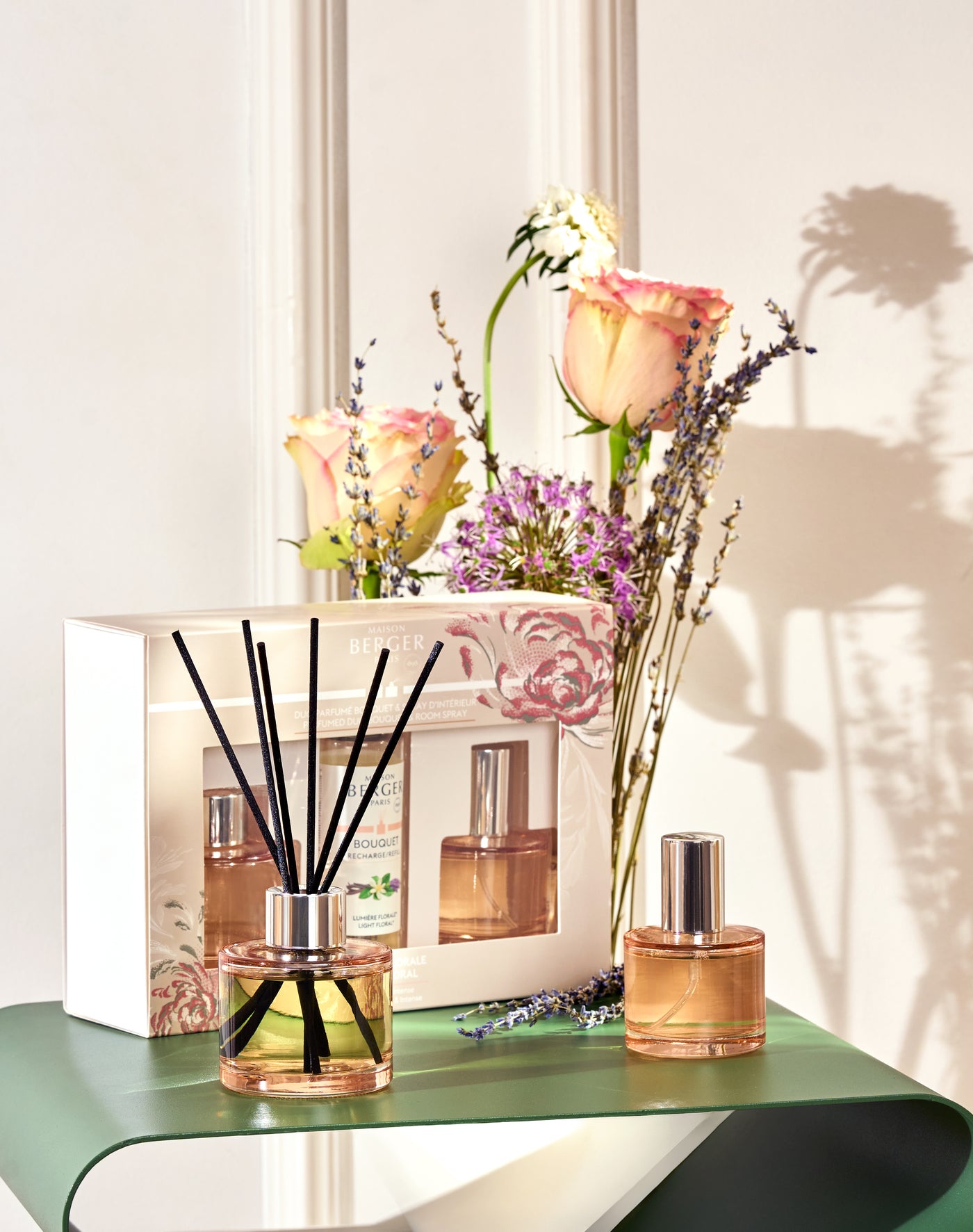 Dúo mini bouquet & spray ambientador Ophelia Lumière Florale