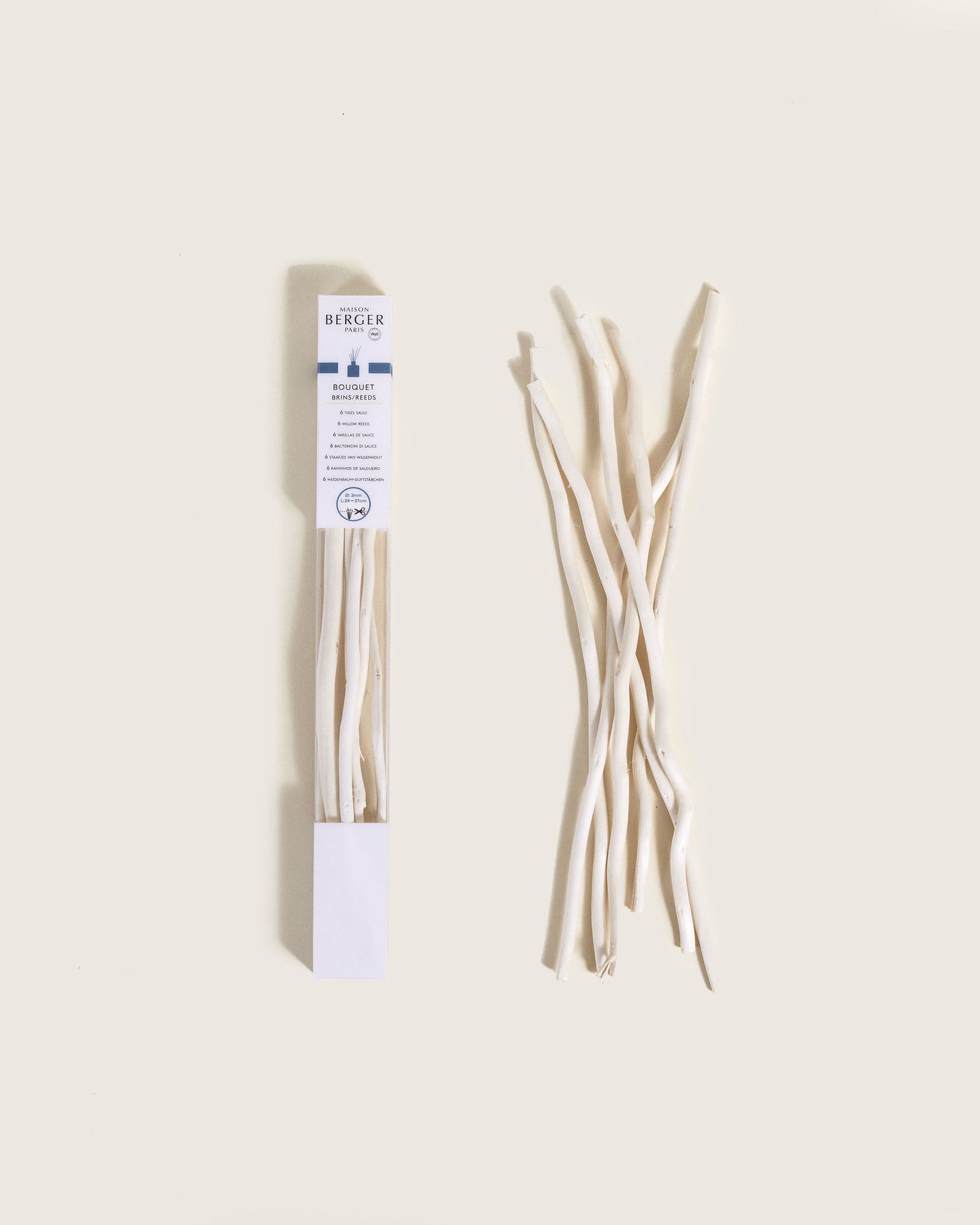 Cofre con 6 varillas de sauce 24 cm