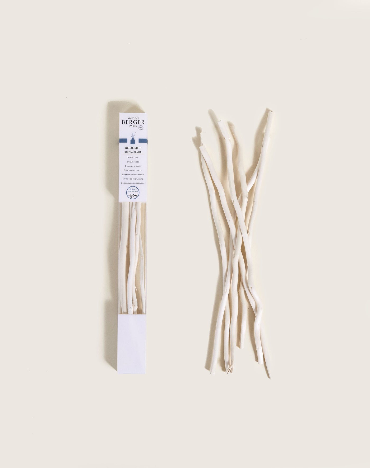 Cofre con 6 varillas de sauce 24 cm