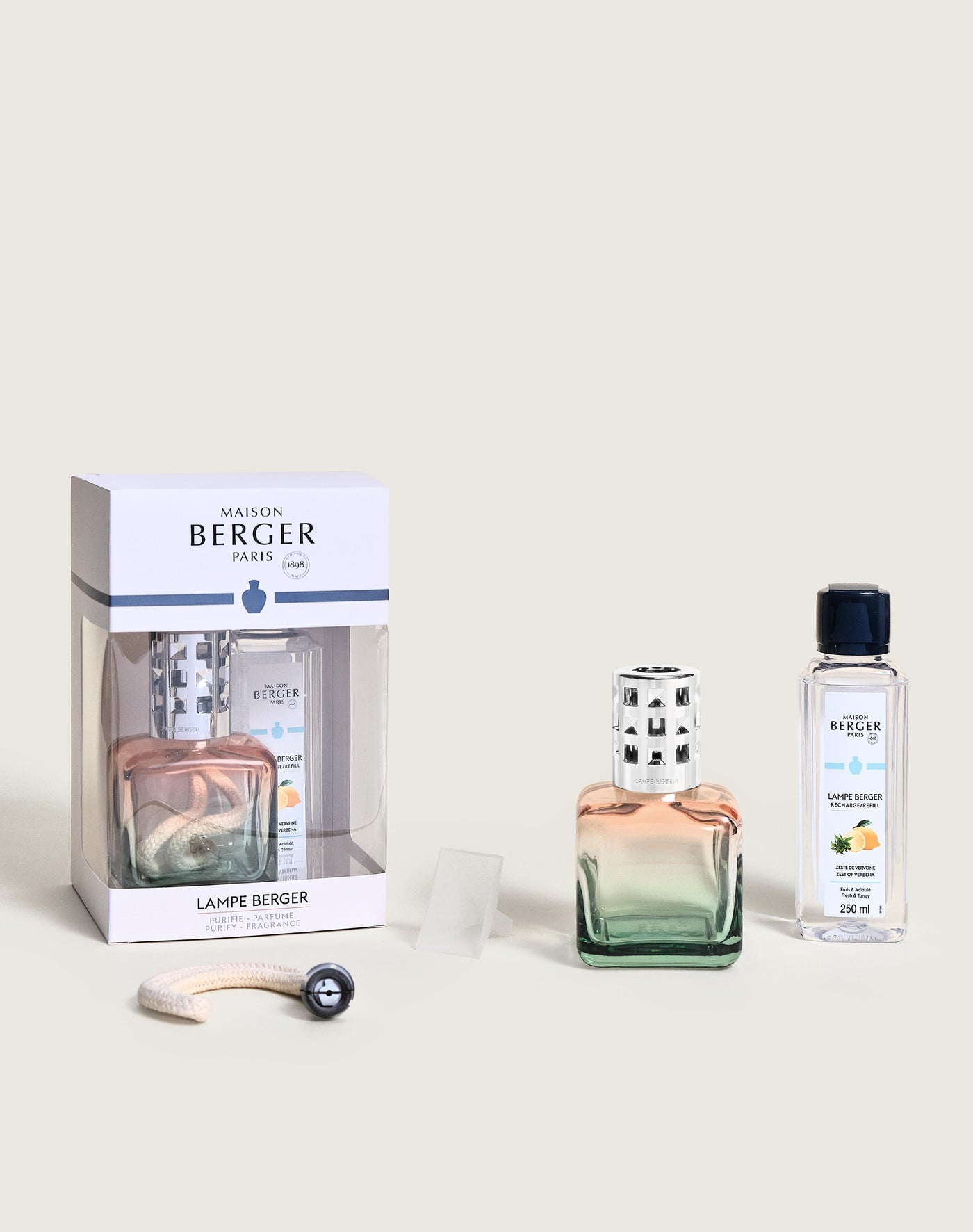 Cofre lámpara Berger Glaçon Pêche/Verte