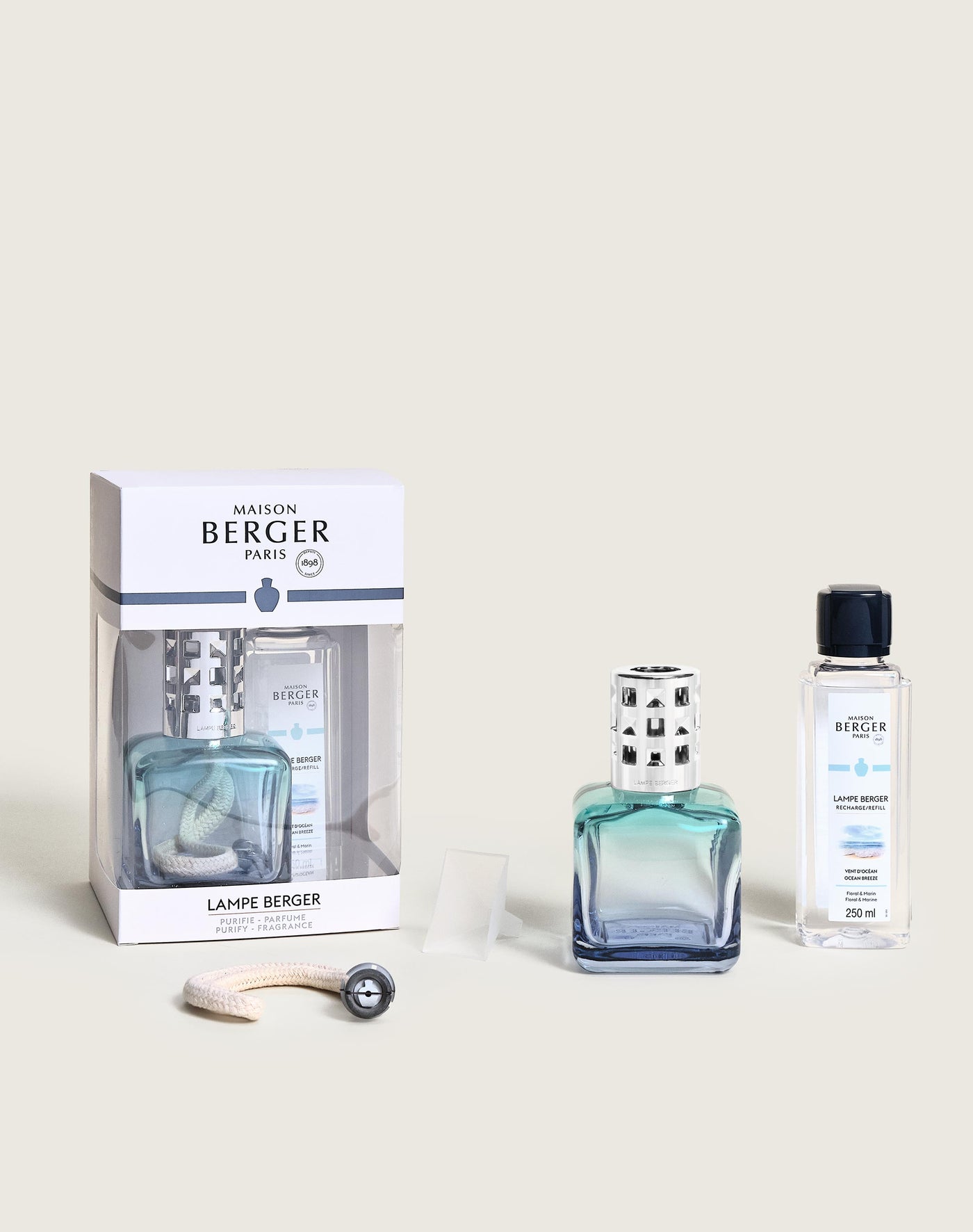 Cofre lámpara Berger Glaçon Turquoise/Bleue